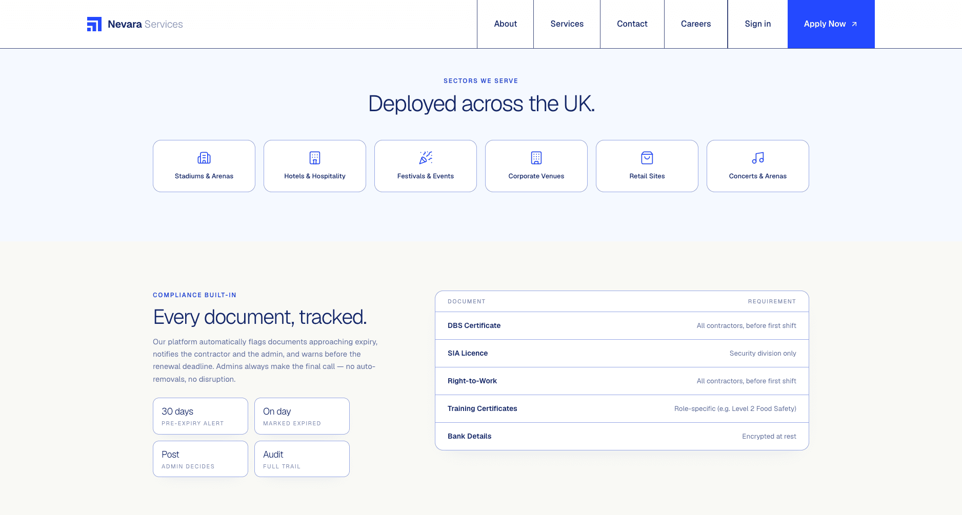 Nevara Services — screenshot