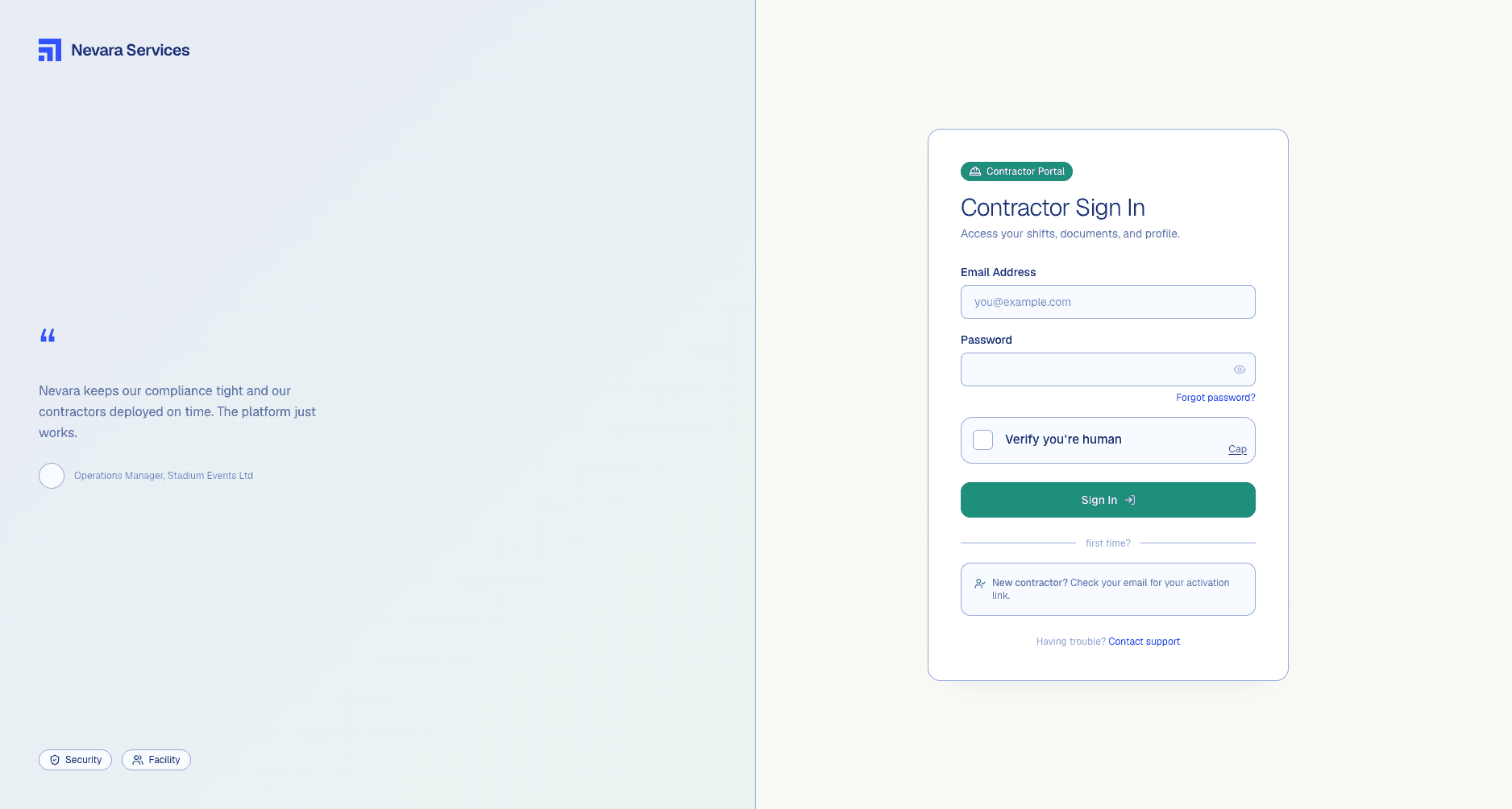 Nevara Services — mobile screenshot