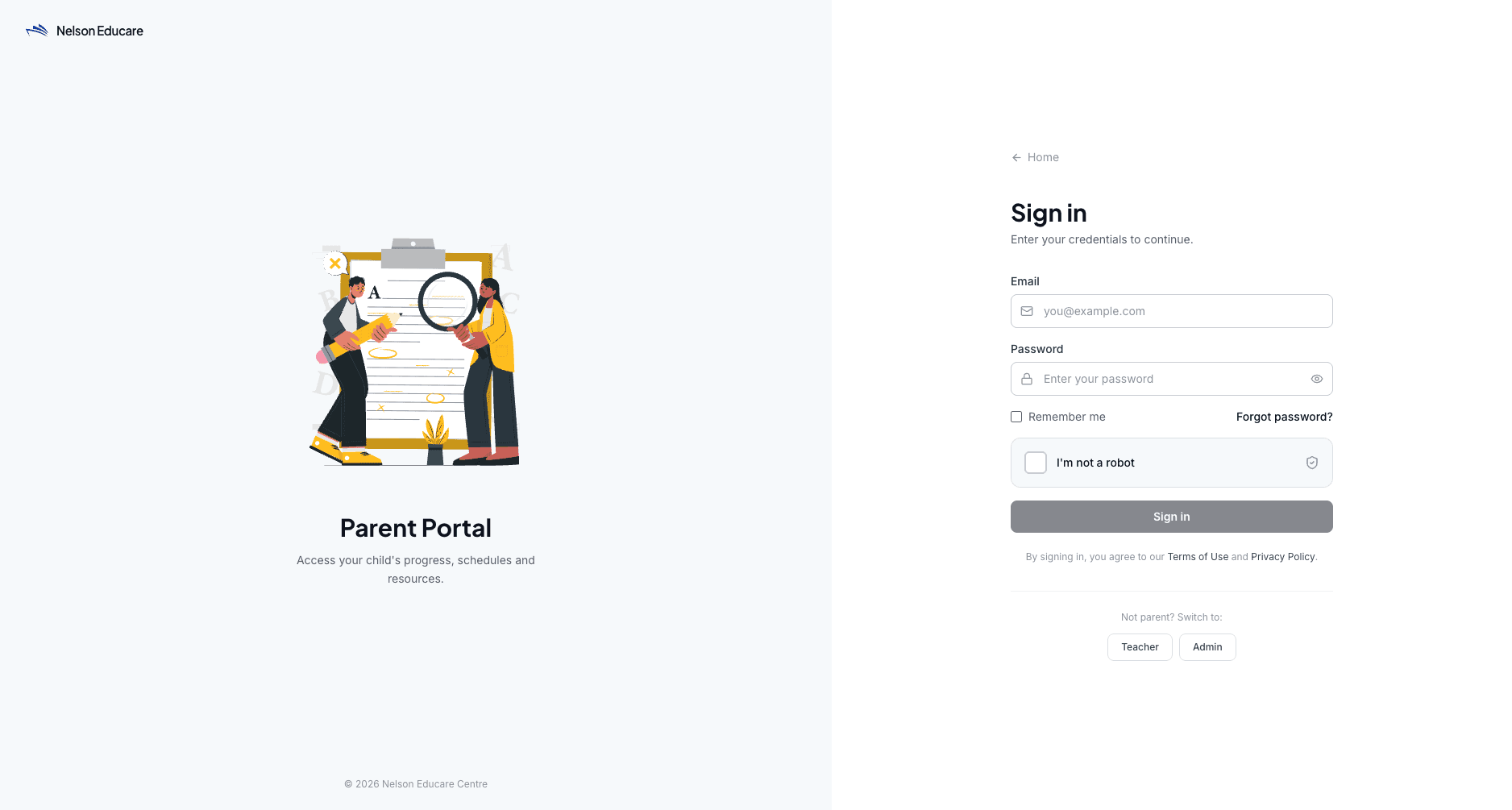Nelson Educare — mobile screenshot