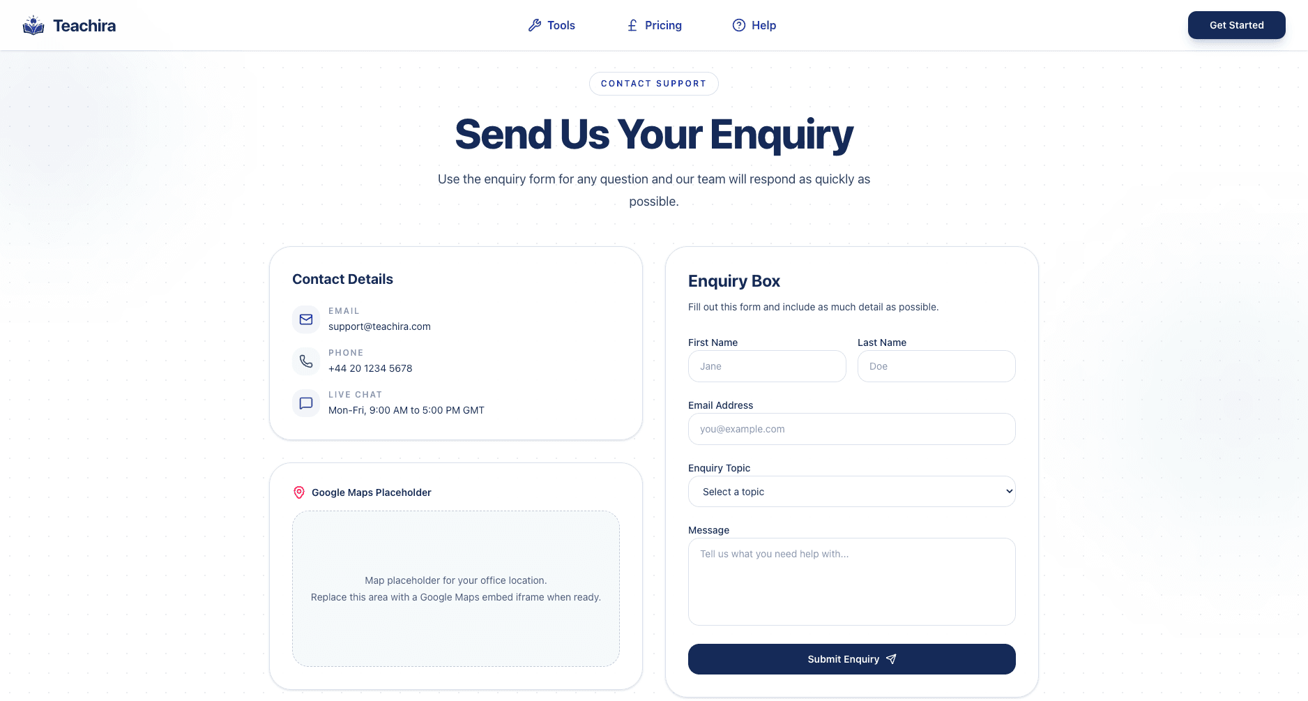 Teachira — screenshot